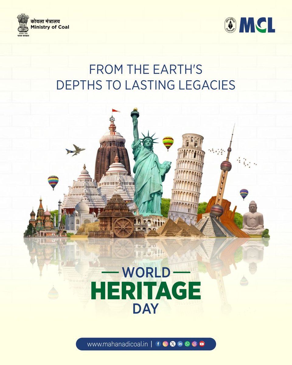 mahanadicoal's tweet image. Rooted in the depths of the earth, rising into timeless legacies.

Today, we honour the treasures that connect cultures, inspire generations and define humanity’s shared story.

#WorldHeritageDay #HeritageConservation #CulturalPride #ProtectOurPast #SharedLegacy #TimelessWonders
