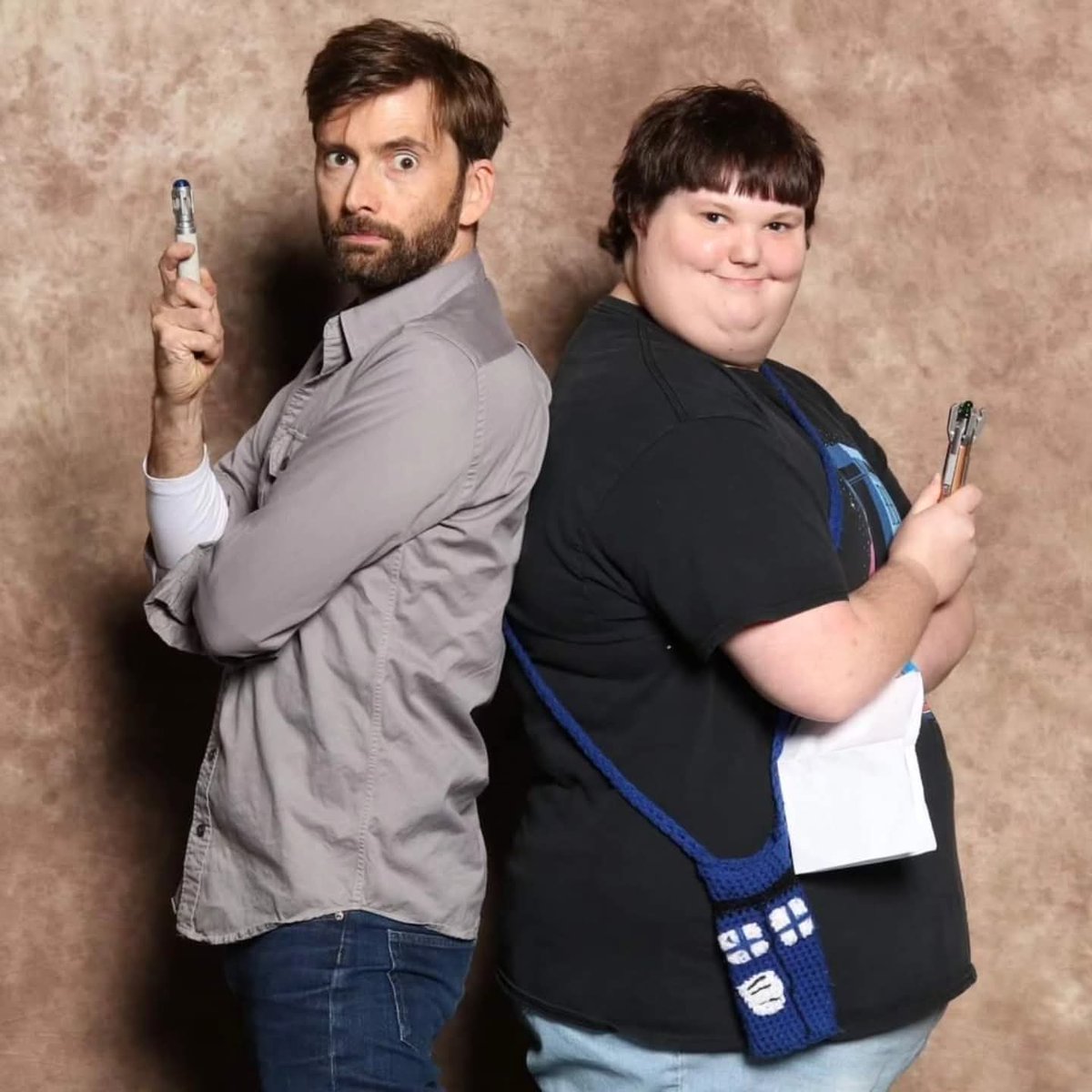 PrismPhoenix20's tweet photo. Happy 55th birthday to David Tennant! He must be a Time Lord because he doesn't look it. ❤️❤️💙💙 https://t.co/YxZX47vmn2