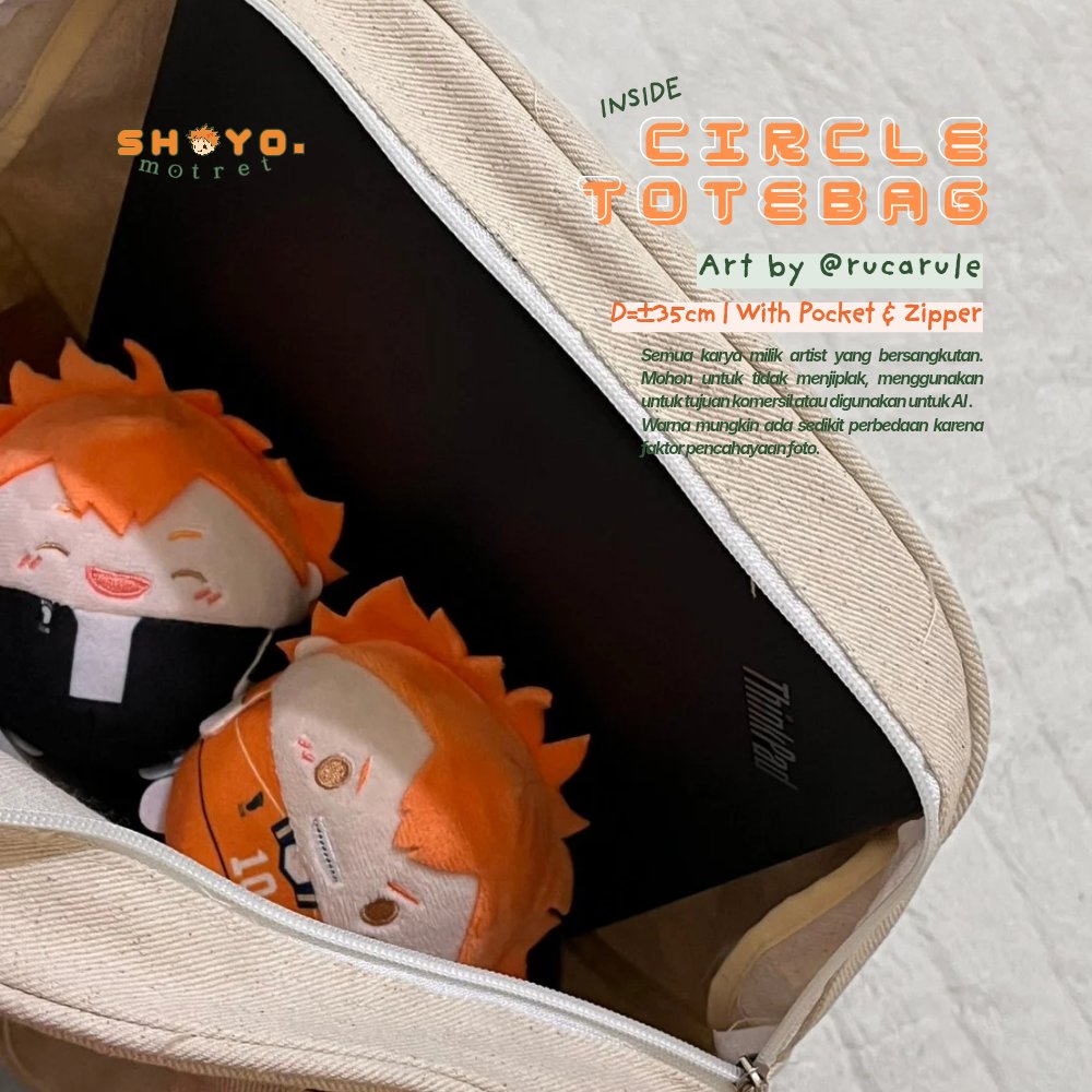 shoyoday's tweet photo. CIRCLE TOTEBAG 

👜Round, cute, and functional! Thanks to our talented artist @rucarule   🧡 https://t.co/76ZJtNH8bg