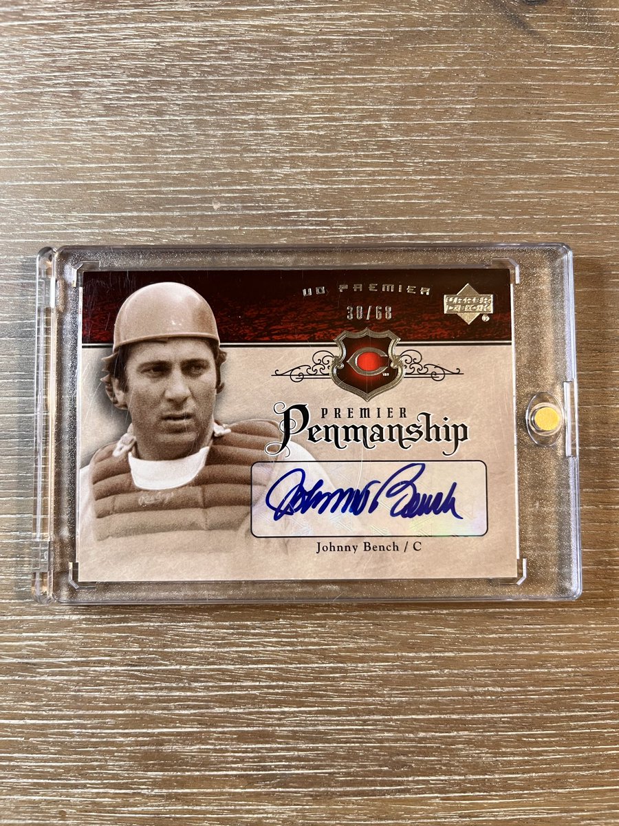 jacobicollects's tweet image. Johnny Bench Penmanship Auto /68 - $55 #toppsbaseball #toppsbaseballcards #baseballcardsforsale #baseballcardcollection