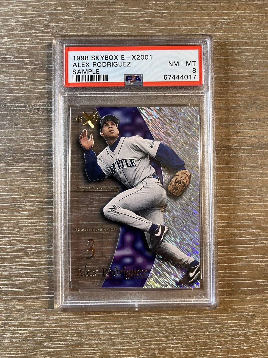 jacobicollects's tweet image. Alex Rodriguez Skybox Sample PSA 8 - $55 #toppsbaseball #toppsbaseballcards #baseballcardsforsale #baseballcardcollection