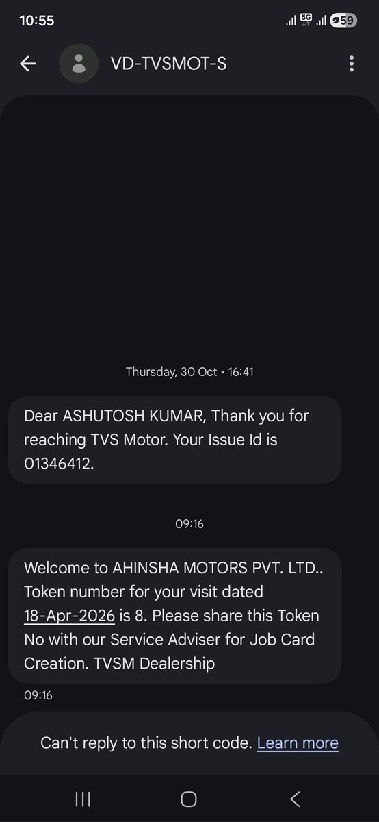 ashu_165's tweet image. @tvsmotorcompany visited Ahinsa TVS Gurugram today. Token given at 9:15 AM job card made at 10 AM despite low crowd. During service, my assigned technician was changed without consent. It’s been 3+ hours and my scooty is still not ready. Is customer time not valued? #BADSERVICE