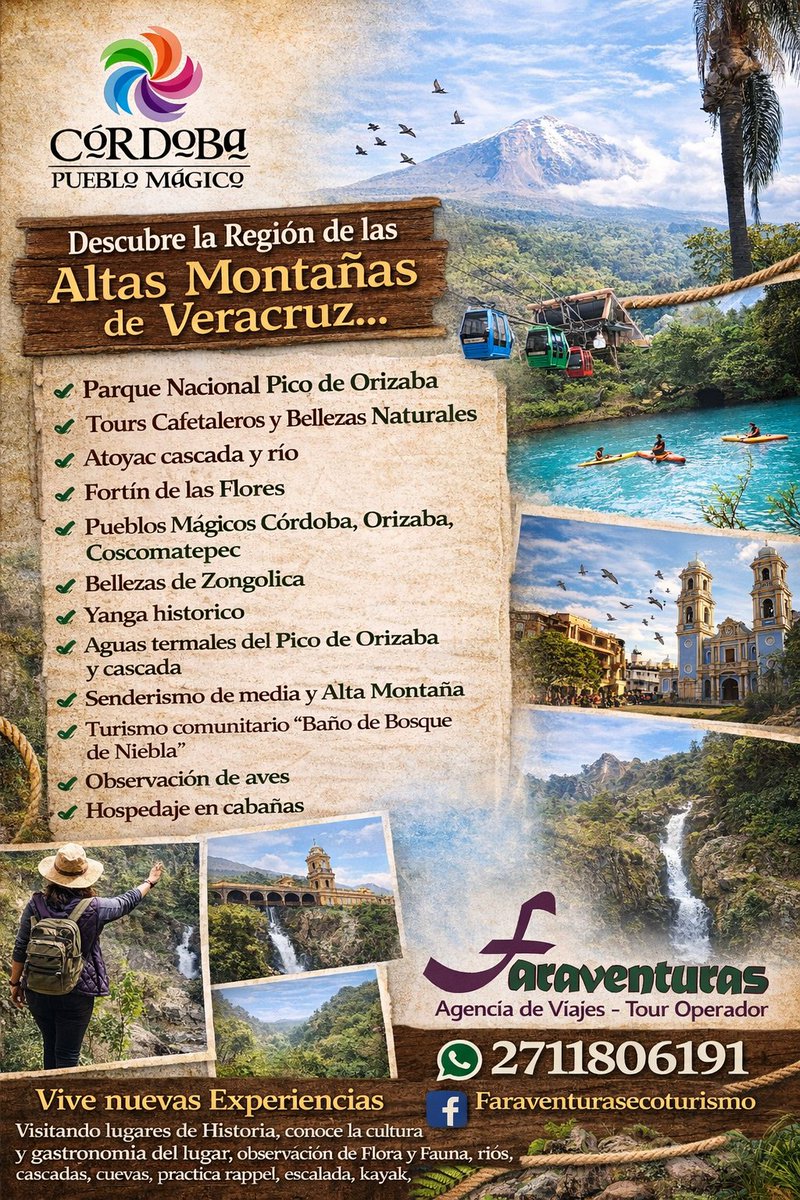 faraventuras's tweet photo. Servicios turísticos en #CordobaVeracruzPuebloMagico información al WhatsApp 271 1806191 https://t.co/TolmaDssZw