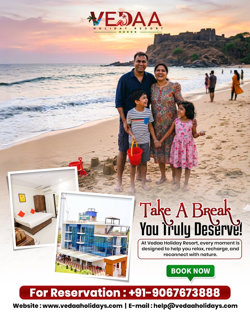 vedaaholidays's tweet image. 🌿🛏️At 𝐕𝐞𝐝𝐚𝐚 𝐇𝐨𝐥𝐢𝐝𝐚𝐲 𝐑𝐞𝐬𝐨𝐫𝐭, every moment is crafted to help you slow down, reconnect, and truly relax 🌴✨

#BeachVacation #FamilyGetaway #RelaxAndRecharge #TravelIndia #HolidayVibes