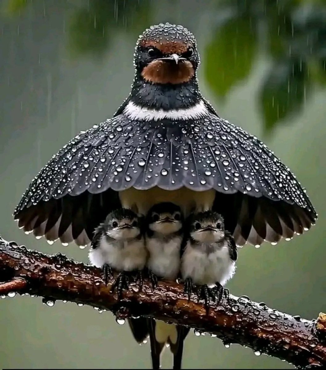 Standing strong in the rain, keeping her babies safe. ❤️🐦
📸 Credit: Unknown

#Nature #Wildlife #MotherLove #RainyDay #CuteAnimals