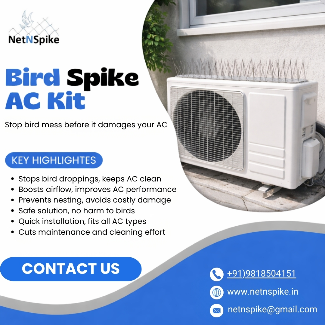 netnspike's tweet image. Protect your AC with Bird Spike AC Kit 🛡️
No bird mess, no nesting, better airflow &amp;amp; less maintenance. Easy to install &amp;amp; bird-safe.
📞 +91 9818504151
🌐 netnspike.in

#BirdSpike #ACCare #HomeMaintenance #CleanLiving #SmartSolution