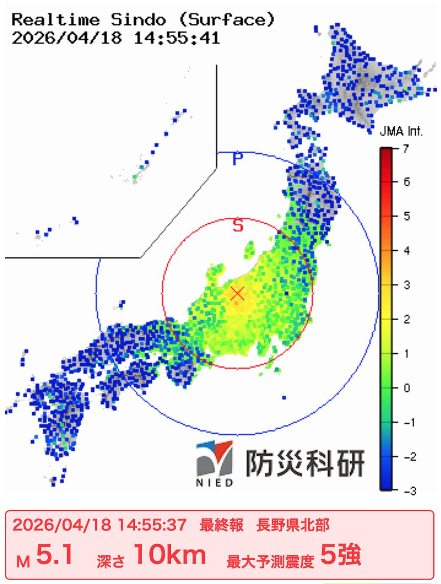 rosarinn's tweet photo. じ、地震です！
また長野県北部　震度5強
長野の皆様、大丈夫でしょうか... https://t.co/LXqSZ5DTCV
