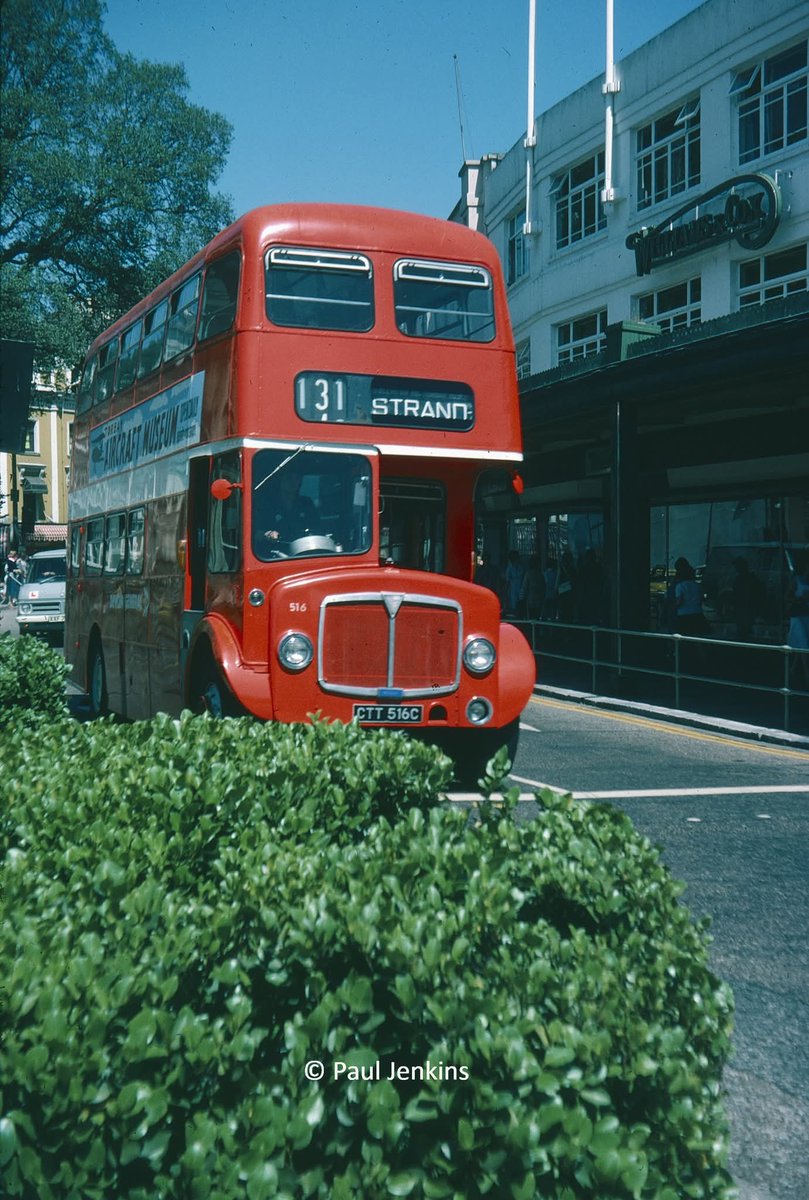 devongeneralso1's tweet photo. Freshly painted into NBC poppy red, Willowbrook-bodied AEC Regent V CTT 516C is seen in Torquay in June 1976.
Picture credit: Paul Jenkins https://t.co/cLnVje3HDC