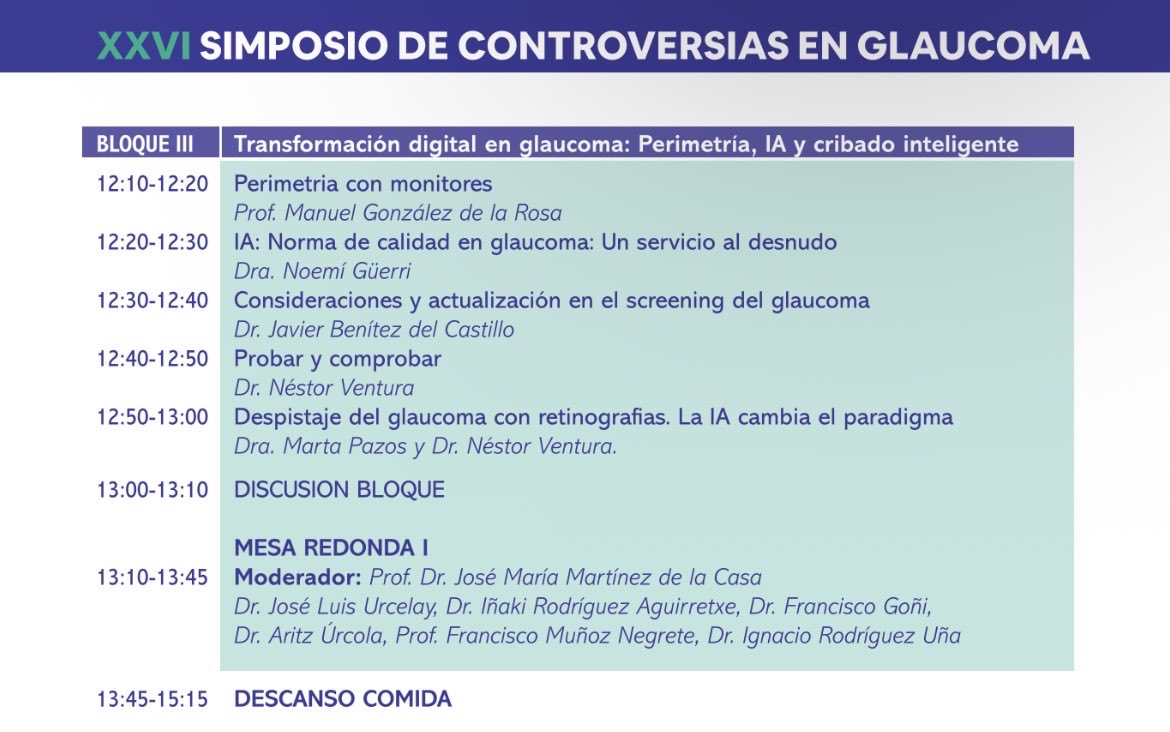 OftalmologiaRYC's tweet image. 📅 Se ha celebrado el XXVI Simposio de Controversias en Glaucoma en Madrid con la participación del Dr Muñoz Negrete en la mesa redonda sobre “Transformación digital en glaucoma” y su conferencia sobre “Guia de la AAO sobre sospecha de GPAA”. 
#RYC #oftalmllogia #glaucoma