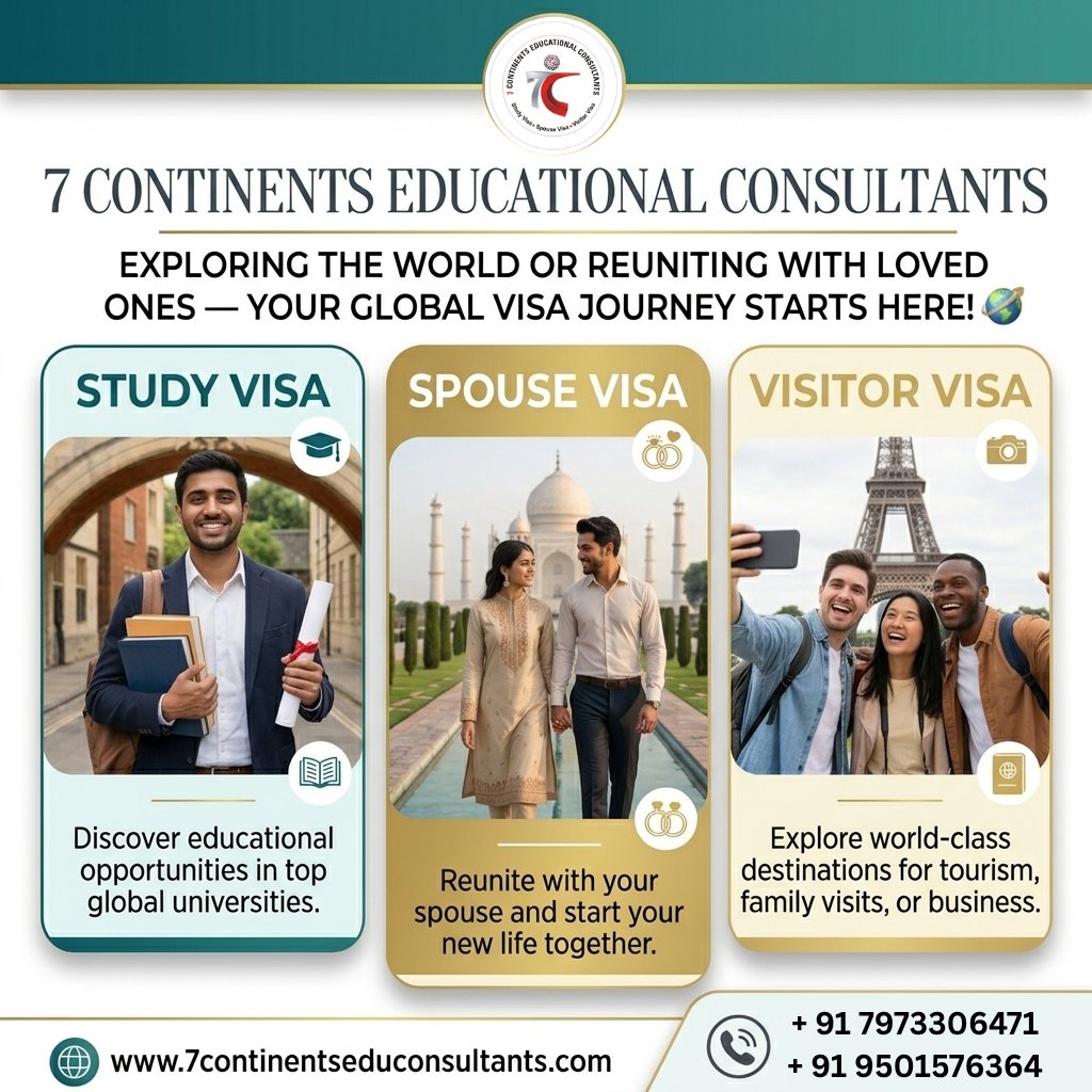 7continentsedu1's tweet image. Your global journey starts here 🌍✈️
Study, Spouse &amp;amp; Visitor Visas made simple with expert guidance!
📞 +91 7973306471 | +91 9501576364
🌐 7continentseduconsultants.com
#StudyVisa #SpouseVisa #VisitorVisa #StudyAbroad #TravelGoals #VisaConsultant #GlobalDreams #Immigration