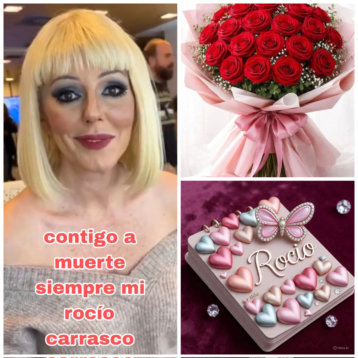 Buenos días 💋 mis amores, feliz sábado fucsia Siempre estaremos con nuestra rocío carrasco. 👋
#APOYOROCIO18A #MareaFucsiaRC 
#ROCIOCARRASCOTIENERAZON 
#ADMALTRATADORTorturador un maltratador nunca puede ser buen padre #ROCIOYOSITECREO 🫂💜🤗😘🌹👠 siempre estaré contigo