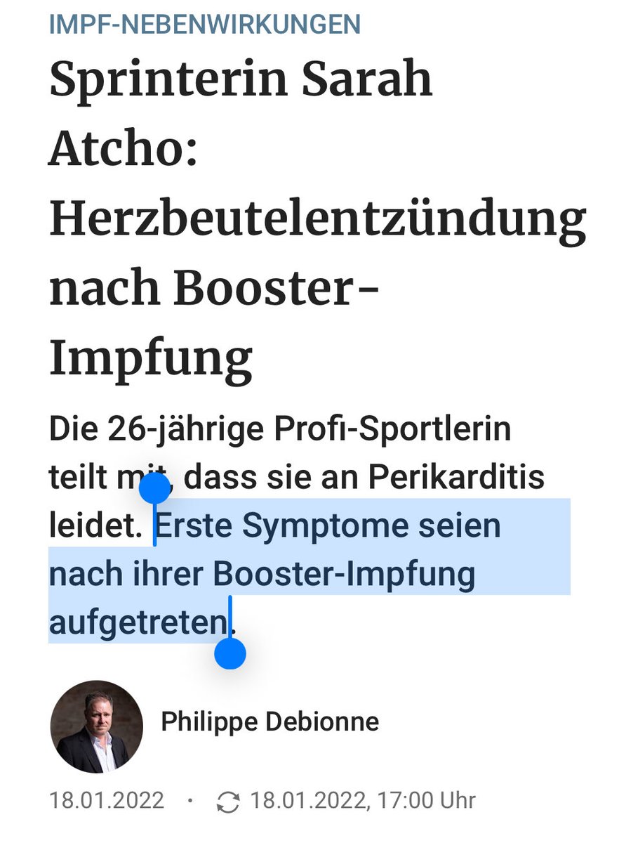 7/ Brisant: Unter den 80 Impfluencern, die sich wie Ruth Metzler-Arnold (SWISS OLYMPIC) und Urs Kessler (SIHF) in 11/21 für die Schweizer Impfwoche stark machten, befand sich auch die junge Leichtathletin Sarah Atcho, die wenig später - nach ihrer Covid-Booster-Impfung - eine