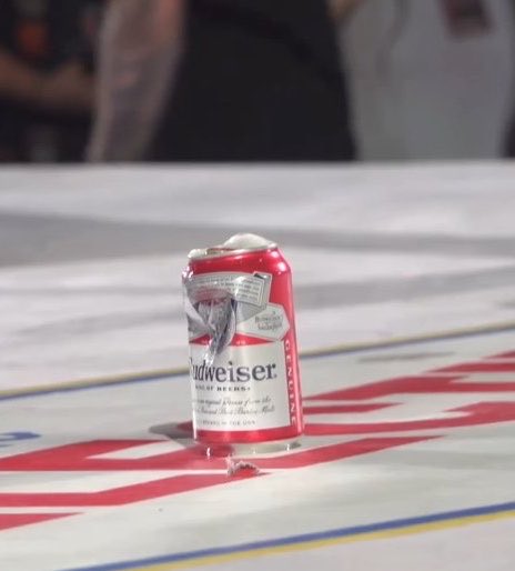 Sandman bows and leaves his Budweiser can in the middle of the ring as he officially retires from wrestling