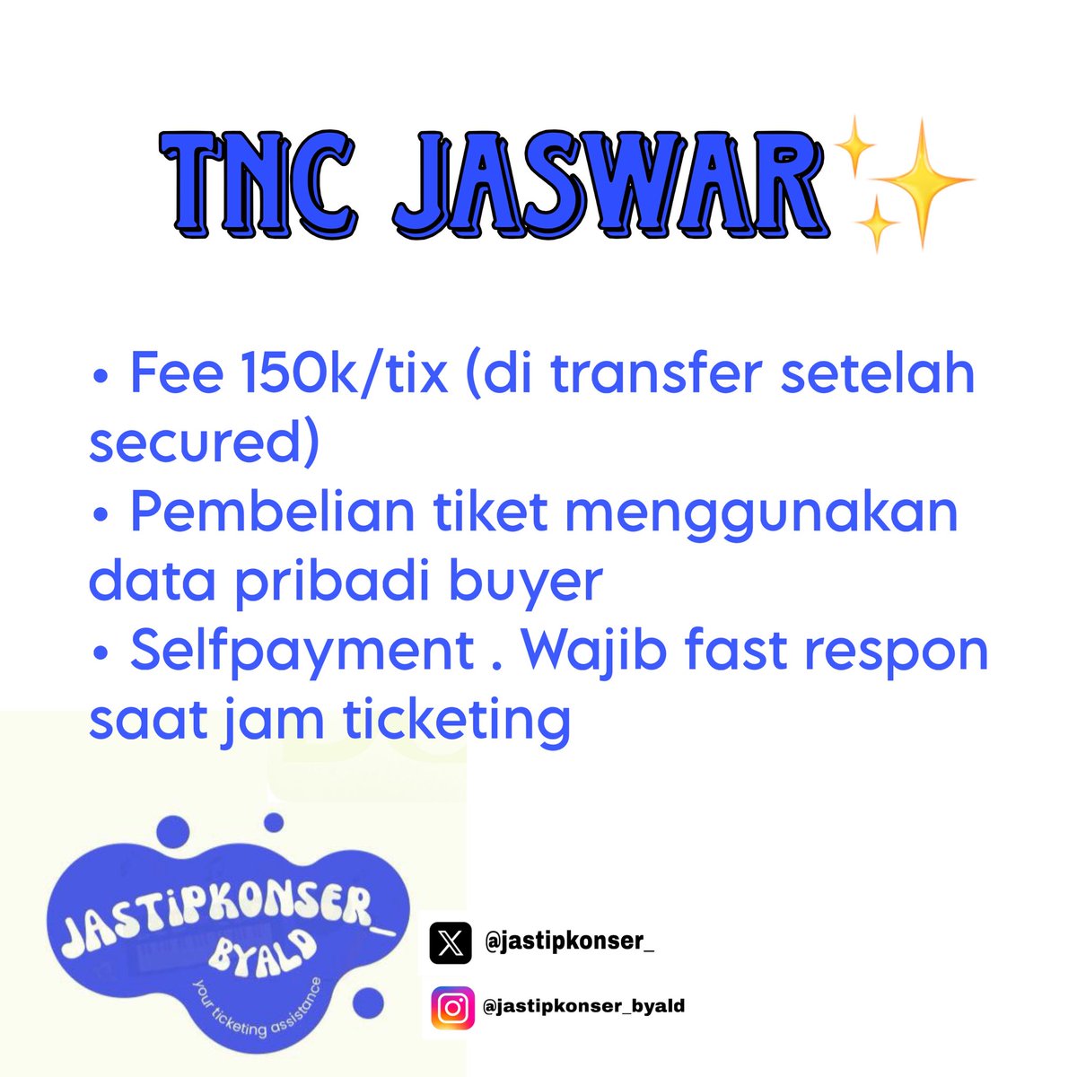 [Open Jaswar PHUWIN 1st Fancon in🇮🇩]

‼️Jaswar only
❌Tidak diurus sampai tiket fisik
✅Fee jaswar 150k/tix (di trf setelah secured)

#jaswar #phuwin #jaswarphuwin