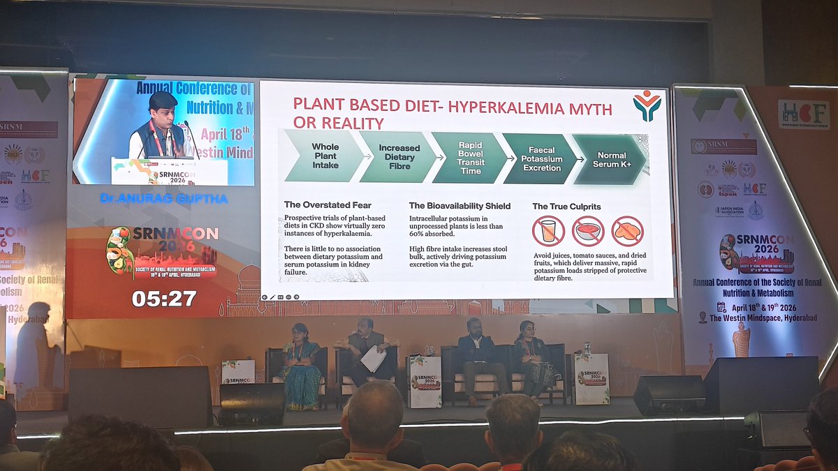 SRNMCON2026's tweet image. Studies show patients on plant-based diets in CKD often achieve 0.7–0.9 g/kg/day protein without issues.

Vegetable protein intake was associated with less GFR decline compared to animal protein.
 Plant-based diets may help preserve renal function!

#nutrition #kdigo #isn