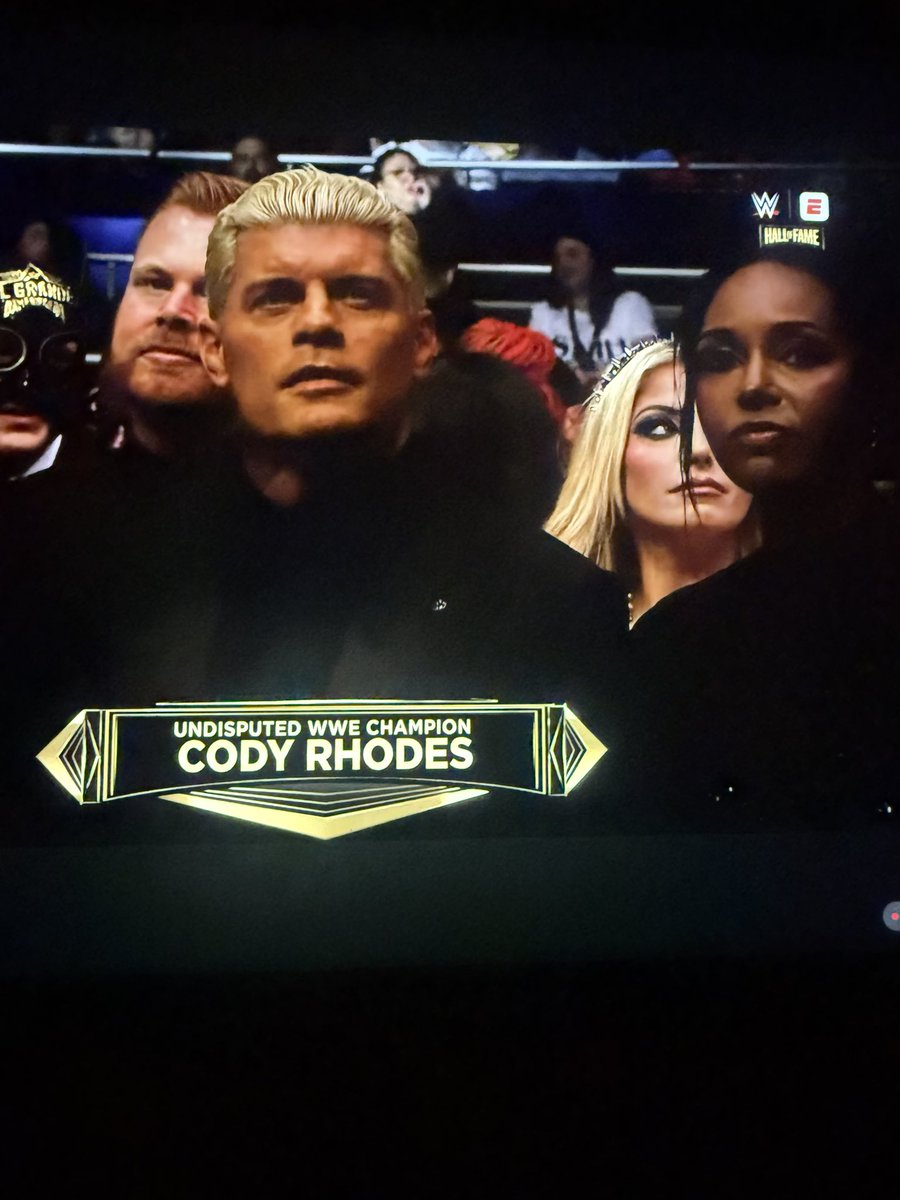 MichNightMares's tweet image. Yay That’s My QB1 and Champ @CodyRhodes and @TheBrandiRhodes at WWE Hall of Fame 2026 I had big smile on my face this made my night also look at his smile my heart 🥹 love ya so much Cody and Brandi 🤩❤️🤍💙🩷🖤

#WWE #CodyRhodes #ESPN #Youtube #NightMareFamily #WrestleMania