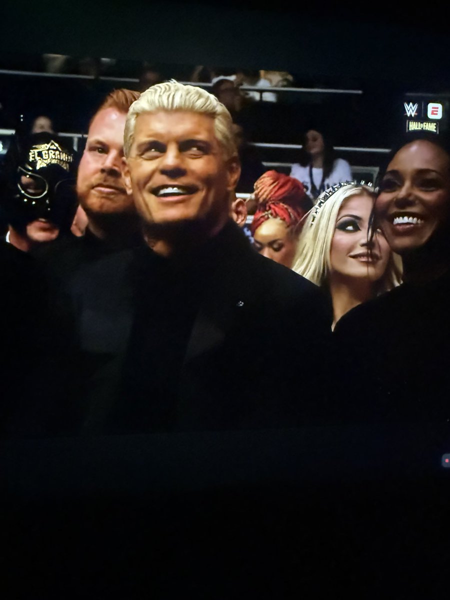 MichNightMares's tweet image. Yay That’s My QB1 and Champ @CodyRhodes and @TheBrandiRhodes at WWE Hall of Fame 2026 I had big smile on my face this made my night also look at his smile my heart 🥹 love ya so much Cody and Brandi 🤩❤️🤍💙🩷🖤

#WWE #CodyRhodes #ESPN #Youtube #NightMareFamily #WrestleMania