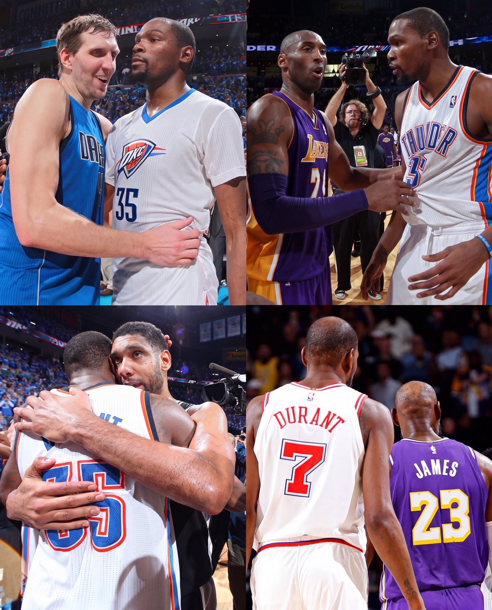 Kobe Bryant’s last playoff series was a loss to KD in 2012.

Dirk Nowitzki’s last playoff series was a loss to KD in 2016.

Tim Duncan’s last playoff series was a loss to KD in 2016.

The Slim Reaper faces LeBron next in what could be his final season. 🤯