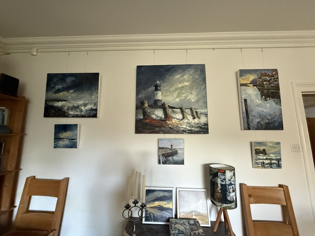 staithesartist's tweet image. Two weeks today will see #artists across Sheffield opening their studios to, hopefully lots of lovely visitors. I am looking forward to welcoming you. The studio has a floor again, the collection of miniatures complete, the cards in their spinners, the garden looking splendid.