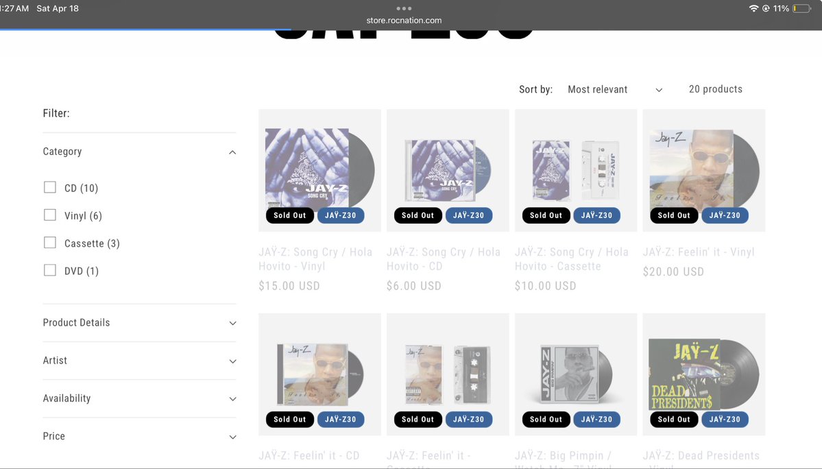 Hovette4L's tweet image. Song Cry is now SOLD OUT #jayz