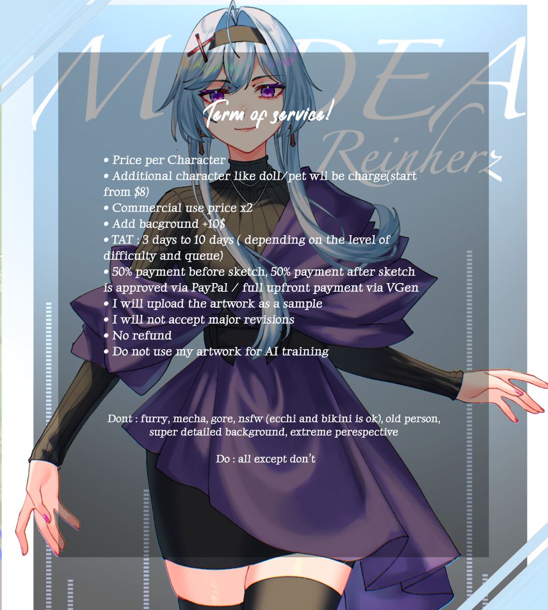 Repost are very appreciated!✨✨
Hello, I'm opening 3 slots for commission. 
DM me for more info
 
Also available via VGen vgen.co/Ether_e_art

#commissonsopen #vgencommission #artcommission