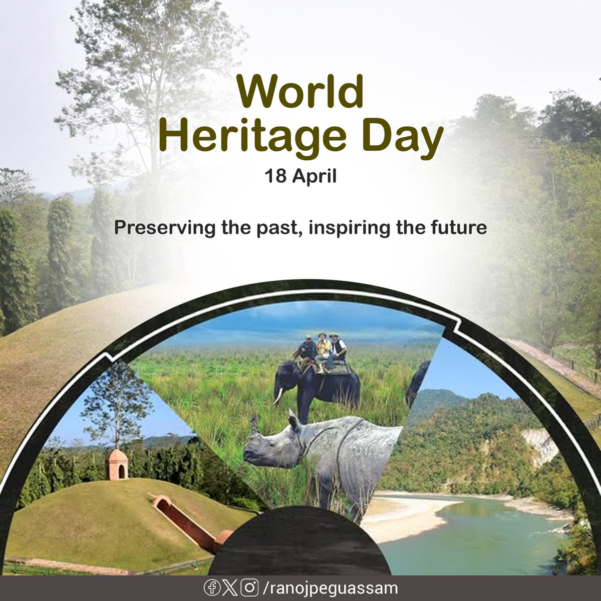 ranojpeguassam's tweet image. From the living traditions of Assam to the timeless treasures across India, our heritage tells the story of who we are! Let us cherish, protect, and pass it on with pride to the generations ahead.

#WorldHeritageDay #IncredibleIndia #PreserveOurLegacy