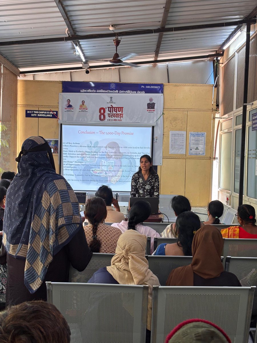 As part of the 8th POSHAN PAKHWADA, RRIH, Hyderabad, have launched a focused awareness campaign for expectant mothers, pregnant women, and mothers, highlighting the vital role of balanced nutrition in a child’s brain development during the crucial first six years of life.