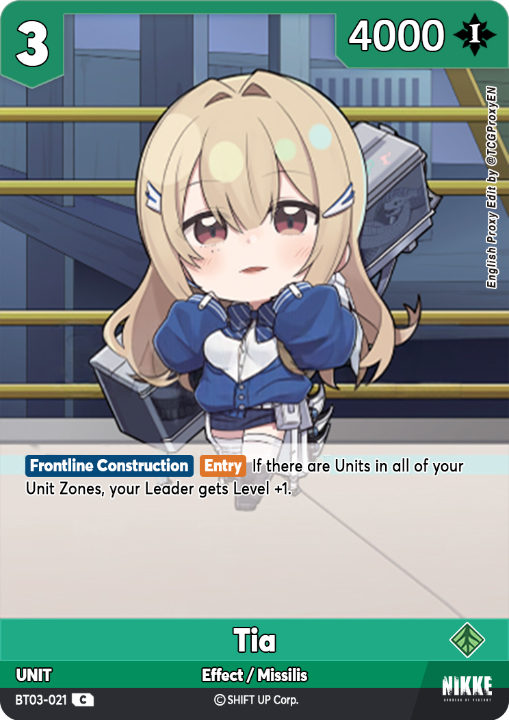 TCGProxyEN's tweet image. Day 39 posting unnoficial translated english proxy cards from Nivel Arena until the official english release is finally announced!

BT03-019 Rupee: Winteer Shopper / BT03-021 Tia

(If there's any mistranslation, please let me know)

#TCG #니벨아레나 #NivelArena #NIKKE #tia #rupee