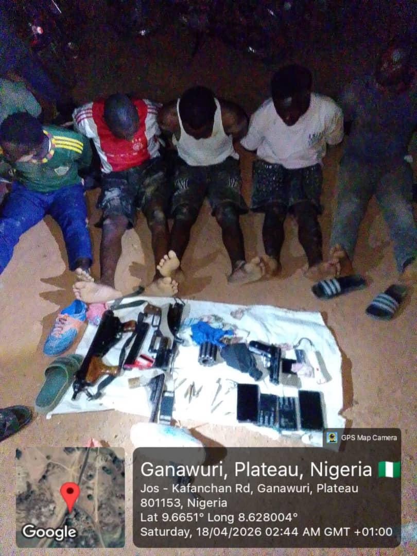 ZagazOlaMakama's tweet photo. Troops arrest 9 suspected Berom militia responsible for targeted killings, recover arms and ammunition in Plateau

By Zagazola Makama

Troops of Operation Enduring Peace have arrested nine suspected Berom militia members responsible for targeted killings, and recovered arms and ammunition following an operation in Riyom Local Government Area of Plateau State, amid ongoing security concerns linked to recurring attacks and cycles of violence in the area.

Security sources told Zagazola Makama that  the suspects were arrested at about 0135 hours on April 18, 2026, when troops deployed at Ganawuri responded to reports of suspected criminal movement towards the Danwal general area.

The troops intercepted and apprehended the suspects, who were found with blood stains on their bodies, raising suspicion of recent involvement in silent killings. 

Those arrested were identified as Mr. Gyang Dantoro, Mr. Samson Davou, Mr. Choji Yakubu, Mr. Vincent Adamu, Mr. Pam Dalyop, Mr. Femi Badung, Mr. Jacob Musa and Mr. Choji Chaga, all residents of Danwal and reportedly of Berom extraction.

Items recovered from them include three motorcycles, one pistol, one submachine gun, one locally made revolver rifle, 20 rounds of pistol ammunition, and one locally fabricated rifle, among other items. 

The arrest comes against the backdrop of sustained insecurity in parts of Plateau State, where communities in Riyom, Barkin Ladi, Bokkos, Mangu and surrounding areas have witnessed repeated incidents of violent attacks and reprisals. Across this flashpoints, the patterns have consistent which suggest that perpetrators of violence are not faceless outsiders operating in isolation. 

Sources said that the  suspects were  currently in custody providing information are responsible for carrying out series of attacks in recent months which has escalated violence and reprisals attacks in plateau state. 

In recent months, security reports have indicated a pattern of violence involving Fulani Bandits and armed elements of the Berom operating within local communities.

The most recent development occurred on April 13 at about 0700 hrs, when troops under Operation Enduring Peace (OPEP), conducted a search-and-rescue operation in Ariri and Kwasha villages of Bassa LGA following reports of a missing herder. During the operation, troops discovered the corpse of the herder and recovered 32 cattle alive, while three others were found dead. The remains and livestock were handed over to community leaders.

On the same day, troops also responded to intelligence on an illegal settlers’ camp in Ungwan Doki, Riyom LGA, where four suspected illegal migrants were arrested. On April 12, at about 1440 hrs, troops restored calm after a clash between farmers and herders in Rakum village, Barkin Ladi LGA. Five locals, two herders, and a police officer sustained injuries, after being attacked by Berom Militia while one suspect was arrested.
 
Earlier at about 1222 hrs in Rasa village, troops foiled another attack on a herder by suspected armed Berom elements and evacuated the injured victim to hospital. At about 2100 hrs, troops responded to sporadic gunfire along Hukke–Rewienko road in Bassa LGA, repelling attackers and rescuing an injured civilian.
 
In a related development, at about 1800 hrs, troops foiled an attempted cattle rustling incident in Kpashio village, recovering 92 cattle reportedly abandoned by fleeing suspects. The owner of the livestock was either killed and buried in shallow grave or escaped the assault. 

Within the same period Armed Berom Militia engaged troops of Operation Enduring Peace in a heavy gun battle in Barkin Ladi. the troops gun down five of the attackers. Later that same day, the corpses were hastily buried by the community to avoid scrutiny due to the identity of the attackers.
