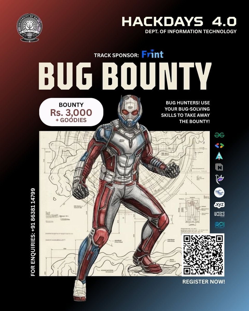 _HackDays_'s tweet image. 🐞 BUG BOUNTY @ HackDays 4.0

Find bugs. Win rewards. 🔥

🏆 ₹3,000 + goodies
📅 30 Apr – 1 May

Register now 👇
#HackDays4 #BugBounty #CyberSecurity #Coding