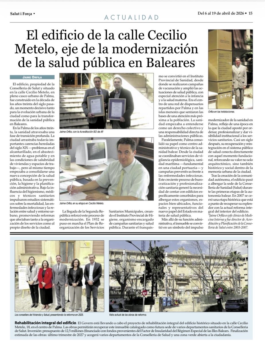 jaime_orfila's tweet photo. Consejeria de Salut. Ed Cecilio Metelo. Más allá de su función administrativa, el inmueble se convirtió en un símbolo del impulso modernizador de la sanidad, reflejo de la apuesta por ordenar, profesionalizar y dar visibilidad institucional a los servicios sanitarios. https://t.co/BDYP0xIB2g