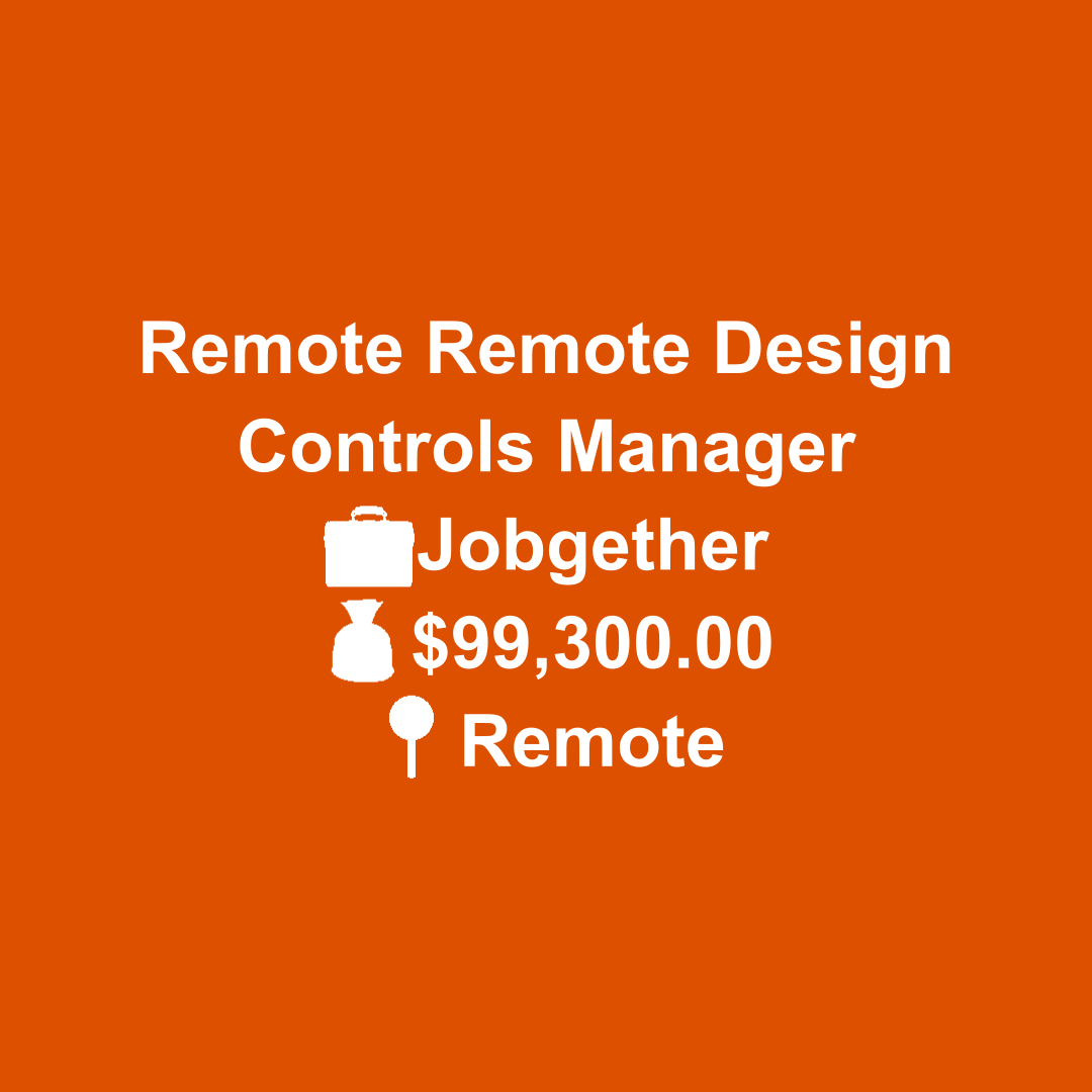 jobfetcher's tweet photo. Are you skilled in design control processes and looking for a remote opportunity? Check out this exciting role as a Design Controls Manager! 🌟  
https://t.co/OAqXhRxE10  
#remotejobs #designcontrols #jobsearch #remotework https://t.co/WUtelHaAcR