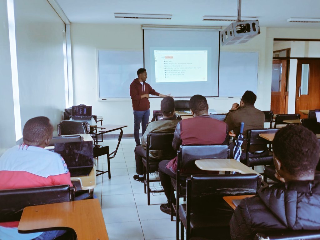 254androiddevs's tweet photo. 🔥 Session 1 done!

@_JeremyGitau just wrapped up a hands-on workshop on *Building MCP in Kotlin* 🚀

From servers → clients → tool-calling systems — solid deep dive into real implementations 💻

#Android254 #KotlinKenya #NairobiTech https://t.co/eqrhnAzOn8