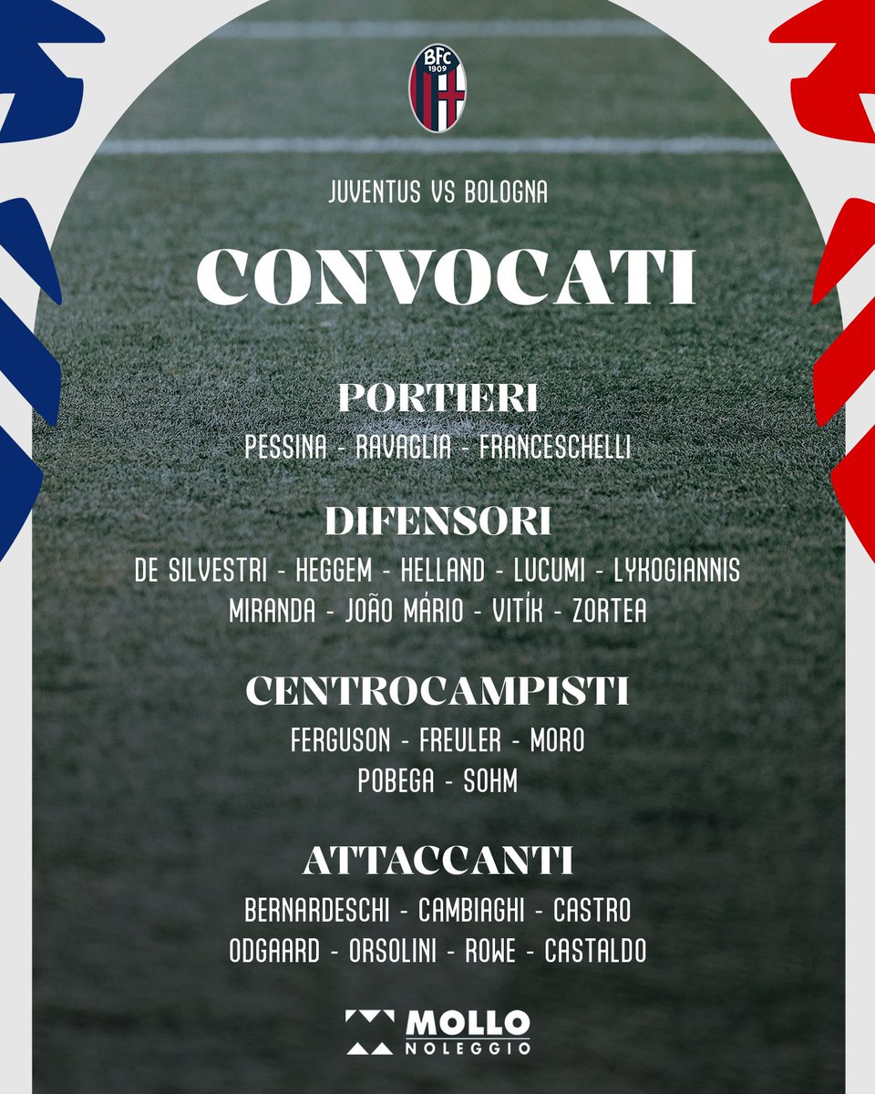 Bolognafc1909's tweet image. La lista dei convocati per #JuventusBologna 📋💥

#WeAreOne