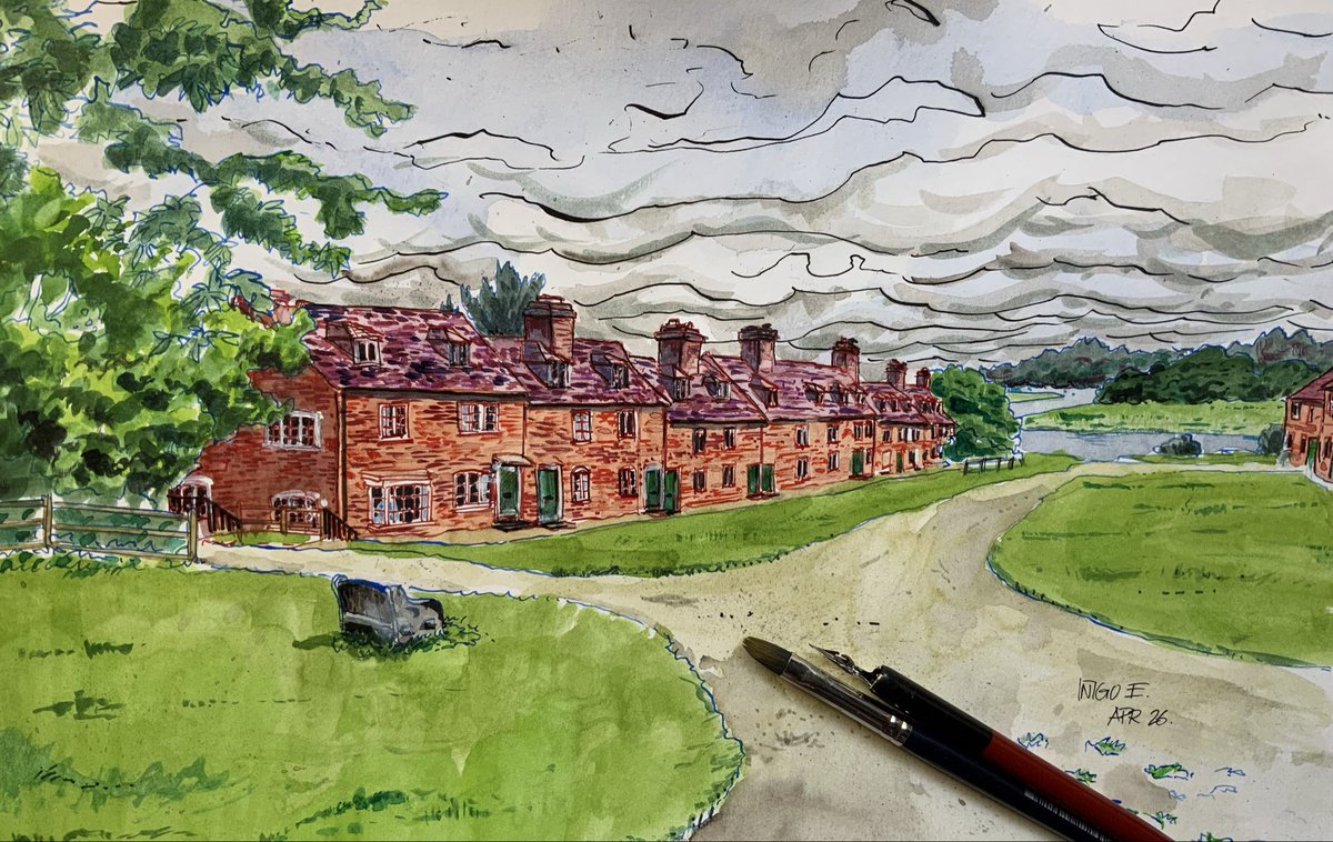 stivi's tweet photo. Un paisaje inglés.
🖋️🎨 @stivi (plumilla & tintas + acuarela y algún rotu)
#drawing #watercolor #ilustraciones #acuarela #dibujo #landscapedrawing https://t.co/1LxI8Zp3Mc