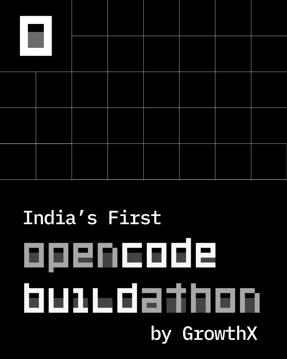 Razorpay's tweet photo. What can you build in 8 hours if nothing holds you back?
Answer is, India’s first @opencode Buildathon by @GrowthX_Club is coming to Razorpay HQ!

100 builders. 100K in cash and credits. One shot to build something that holds up…

Powered by OpenCode, one of the world’s most used open source coding agents, with millions building on it every month.

And the best part? You get the full stack to play with!
Claude, GPT, Gemini.
Kimi, Qwen, Llama.
Tracks across consumer, revenue, and multi agent systems. No warm up laps. You start building from minute one…

Razorpay HQ has seen ideas turn into real businesses. This is another room where that can happen. Built with OpenCode at Razorpay!