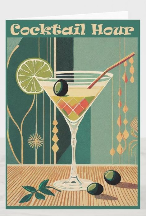 LeeHillerDesign's tweet image. 🍸🫒🍸🫒🍸 
Mid Century Modern Martini "Cocktail Hour" #greetingcards
Item: zazzle.com/cocktail_hour_…
 
#midcentury #MidCenturyModern #martini #Cocktails #cocktailhour #homedecor #gifts #giftideas #barware #invitation

Martini Collection: zazzle.com/collections/11…