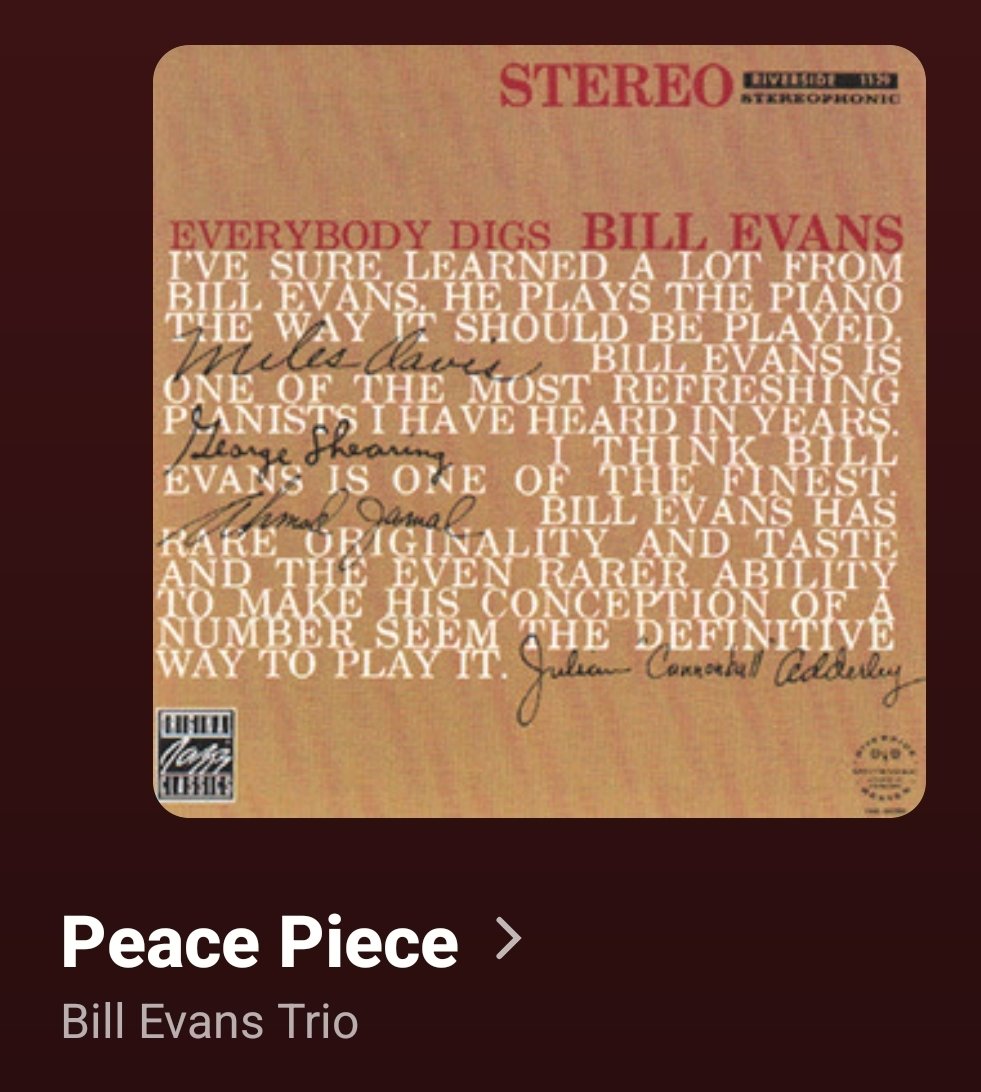 Jrue61's tweet photo. @softtail65 Bill Evans Trio - Peace Piece 🎹🔥 https://t.co/Mko0vYEh97