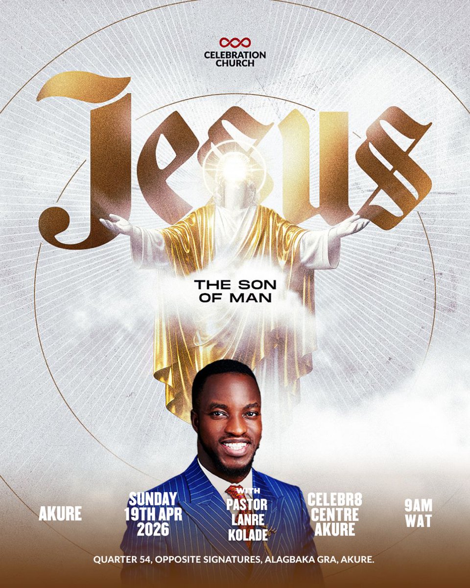cci_akure's tweet image. This Sunday, we will be focusing, learning about the divine nature of Jesus as the Son of Man, and  how this changes our lives as believers.

Join us this Sunday:
⏰ 9:00am
📍Celebr8 Centre, Quarter 54, Adjacent Signatures, Alagbaka GRA, Akure

#Yeshua #Jesus #SonOfMan #CCIGLOBAL