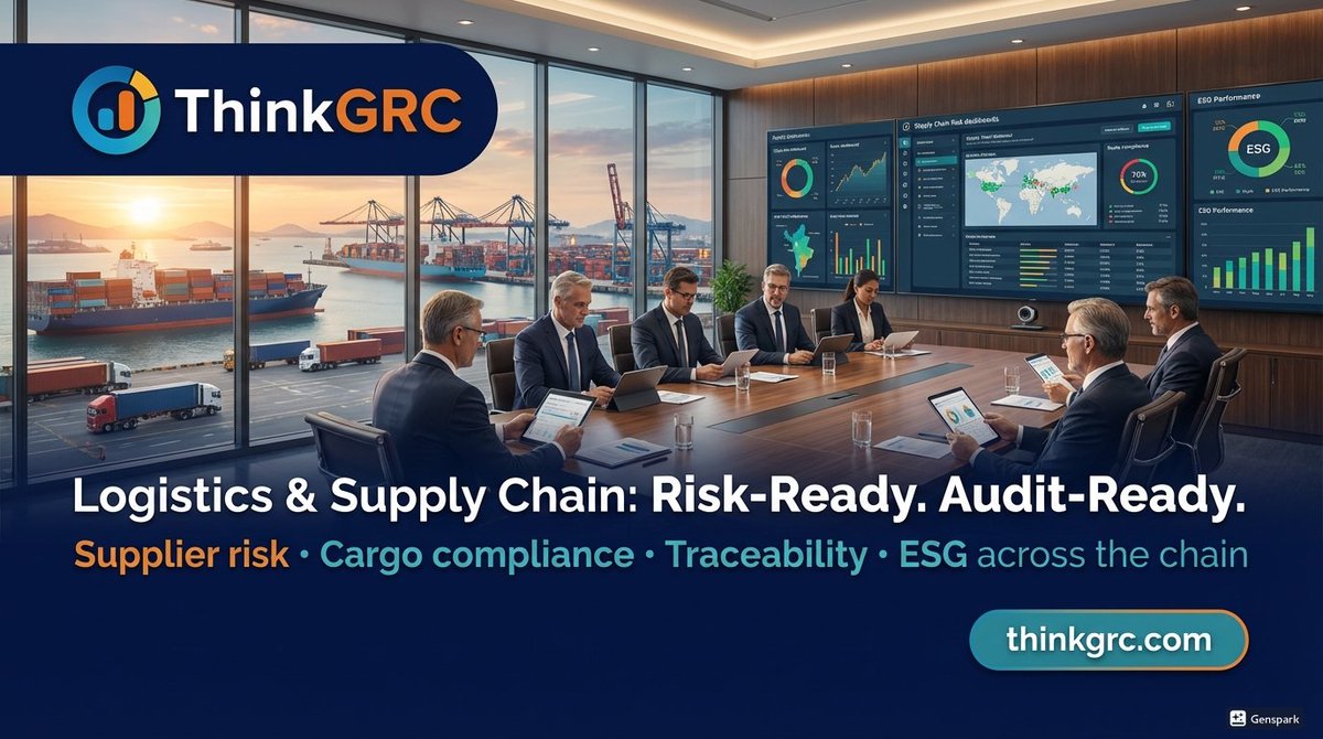 ThinkGRCSol's tweet image. 🚚 Vendor risk is no longer operational — it’s strategic.  

Automated KYC/AML, vendor scoring, contract intelligence, ESG metrics.

One platform. Total supply chain visibility.

👉 thinkgrc.com  

#SupplyChainRisk #VendorRisk