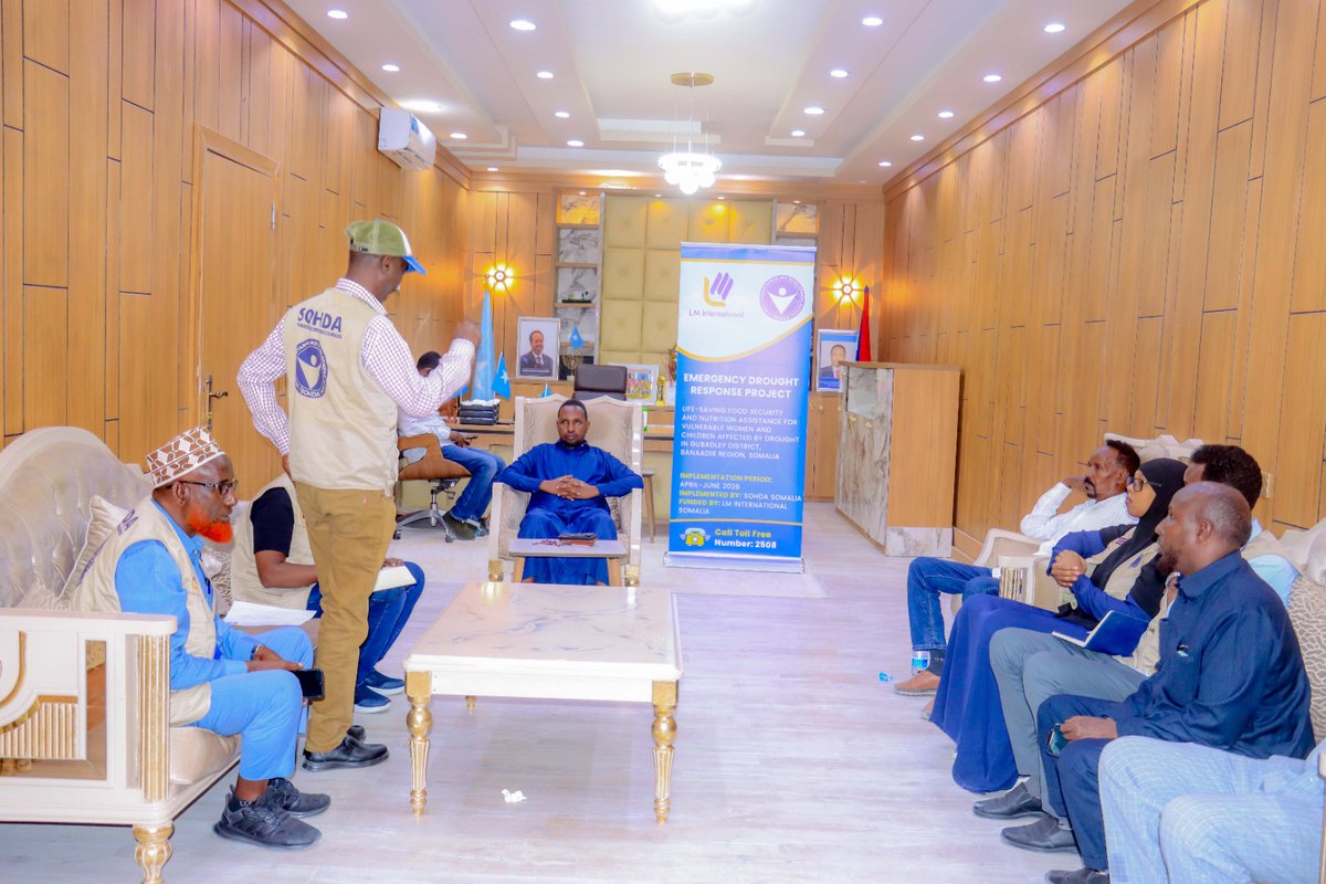 SohdaSomalia's tweet photo. 🚨 Drought Response Project launched in Gubadley, Banaadir by LM International & SOHDA Somalia.
Food & nutrition support for drought-affected women and children.
📌 Next: registration.
#DroughtResponse #Somalia #FoodSecurity https://t.co/ai30gD0zRG
