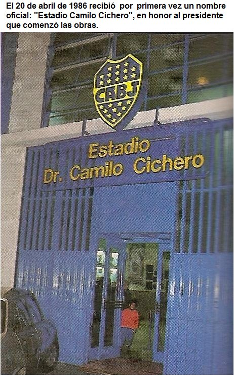 marto_m3's tweet image. Hoy hace 40 años (20/04/1986), la 🏟️#Bombonera recibía su primer nombre oficial. El de "CAMILO CICHERO" en honor al presidente que comenzó las obras en 1938. Llevaría ese nombre hasta el 27/12/2000 por el actual Alberto J. Armando. 
#HistoriaXeneize #MartoBombonera
