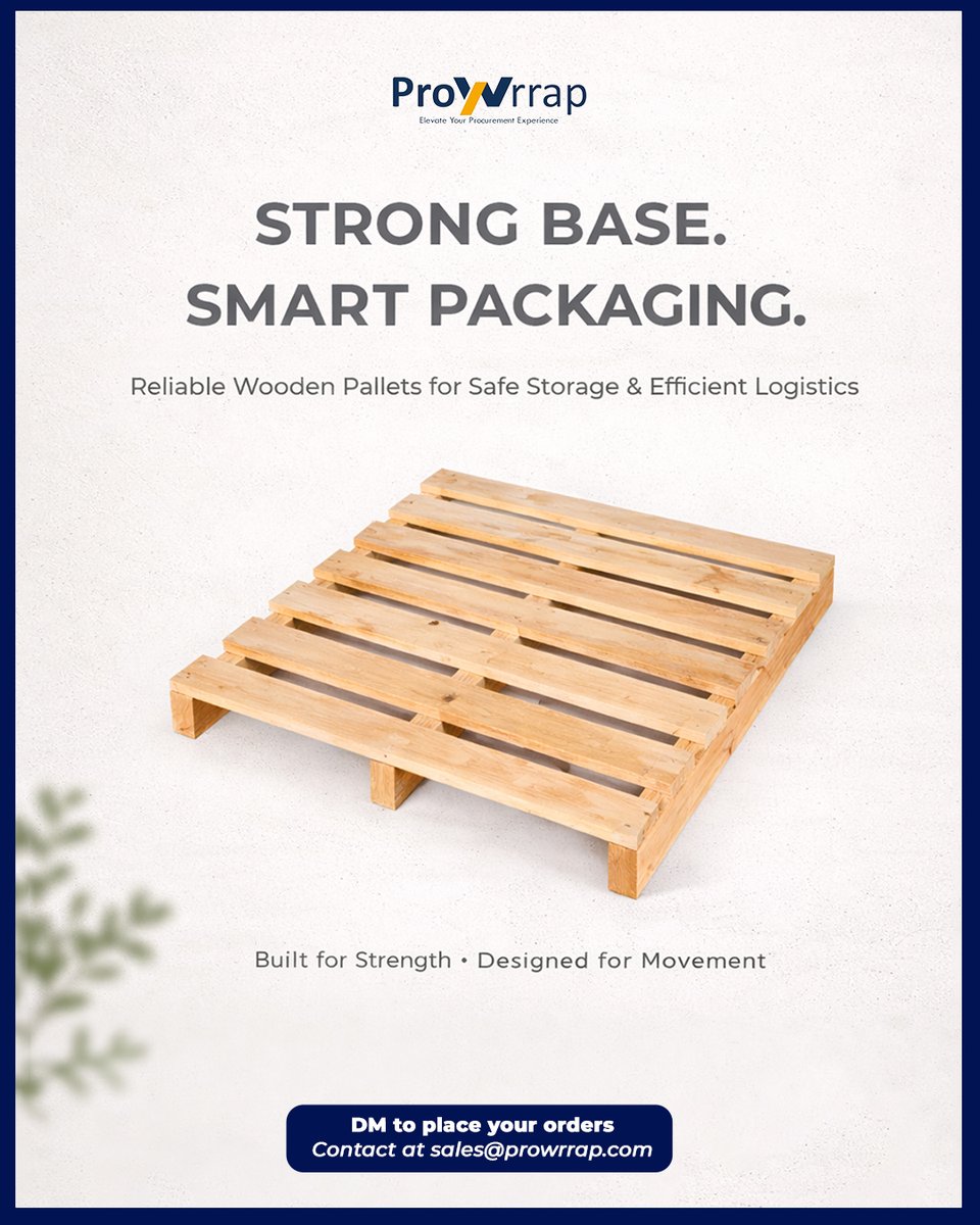 prowrrap's tweet image. Strong foundation. Smarter movement.
Because your products deserve packaging that’s as reliable as your business.

DM us to get started.
Sales@prowrrap.com

#SmartPackaging #LogisticsMadeEasy #WoodenPallets #SupplyChainSolutions #BusinessEssentials #PackagingMatters