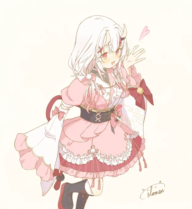 #百鬼絵巻 このお衣装やっぱりきゃわですね! 最早遅刻どころではなくて笑っちゃうね
