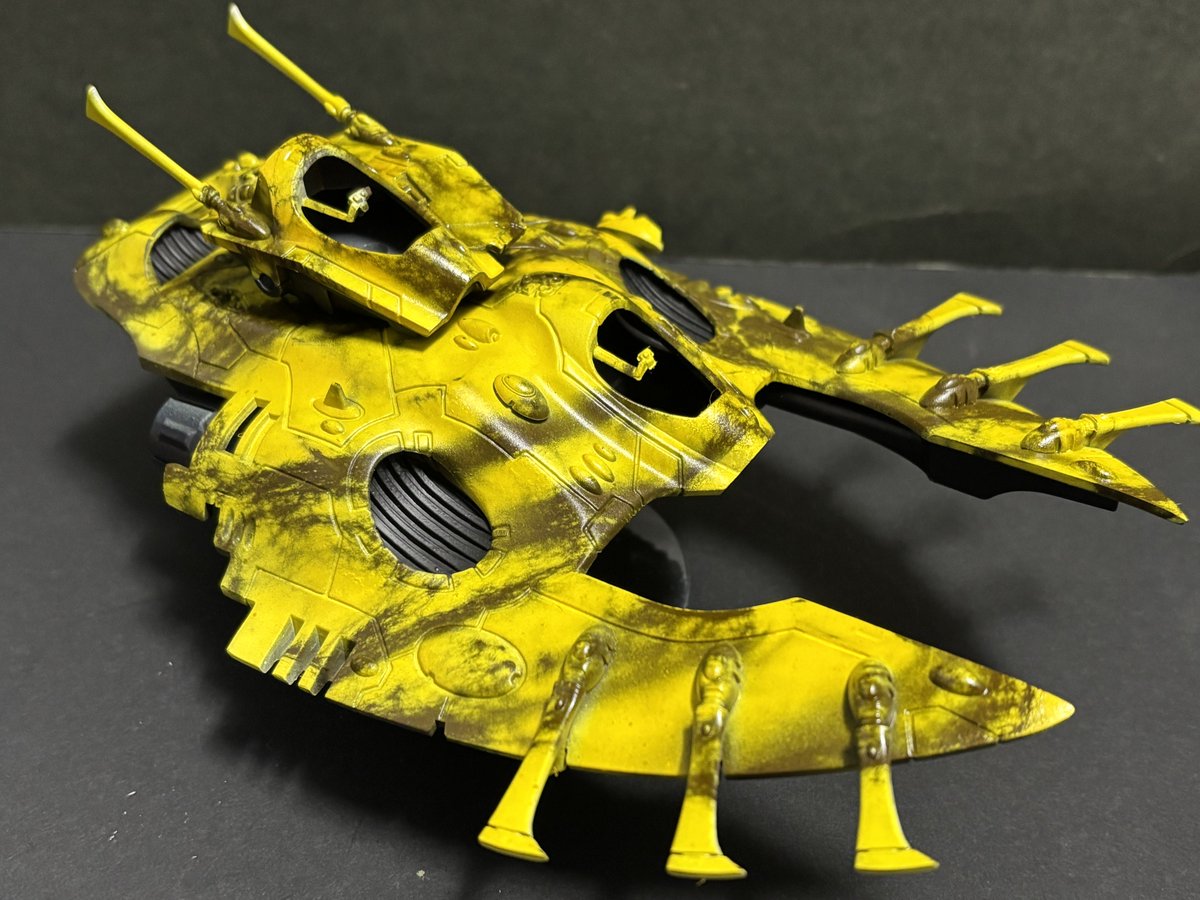 sin_mikawaya's tweet photo. ウェイブ・サーペント
ベース塗装
#warhammer40k 
#ウォーハンマー40k
#AELDARI https://t.co/KlDr2sXXlF