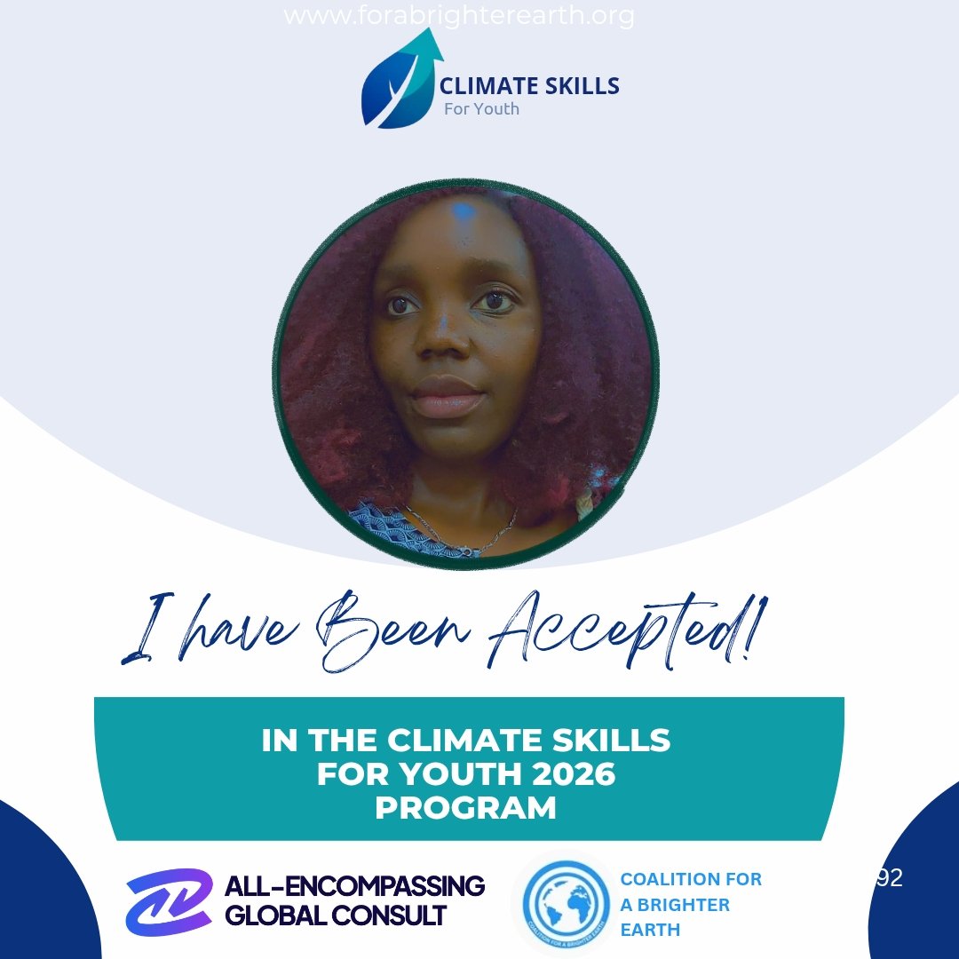 Iradu_22022's tweet image. I’m excited to share that I’ve been selected for the Climate Skills for Youth 2026 program. Looking forward to strengthening my skills and contributing to climate action and sustainable development.
 #climateaction #Sustainable #wegotyourback #greeenrisingrwanda .