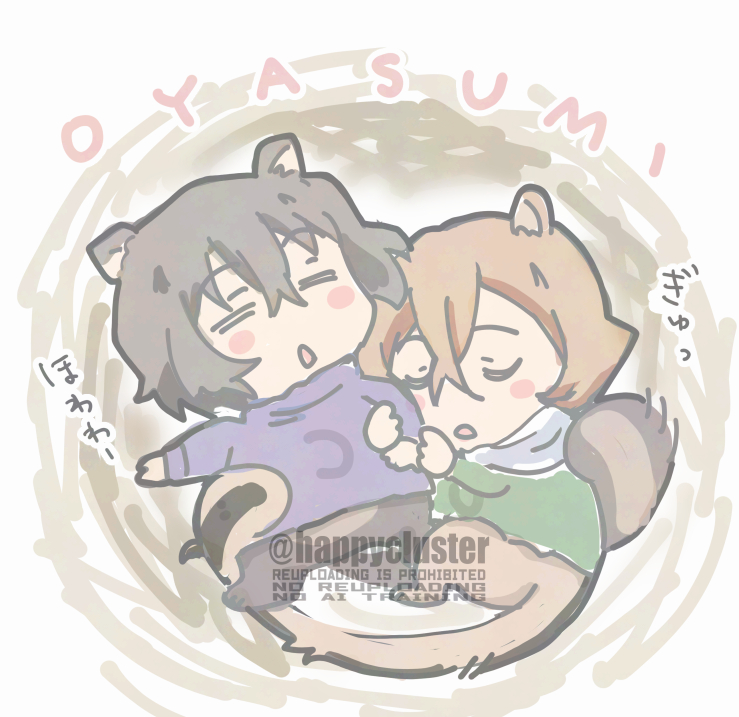 #凍結祭りでフォロワー減ったから自己紹介して逆に増やす
雑多垢ですが、絵柄色々で太中絵多め。コラボ絵描いたり、色んな服着せるのが好きです♡
お気軽にフォローしてリプして一緒に妄想楽しみましょ～♪ 