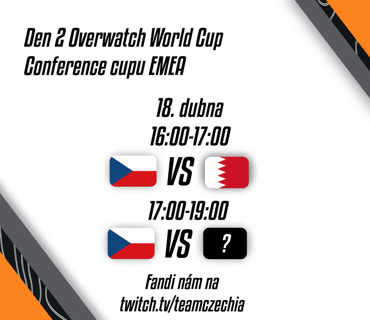 První den Conference cupu je za námi, i když byl pro náš tým složitý, ukázali jste na streamu neskutečnou podporu a ta nás povede i na dalších zápasech dál, přijďte fandit i dnes, a společně podpořit naší reprezentaci 🇨🇿📷
