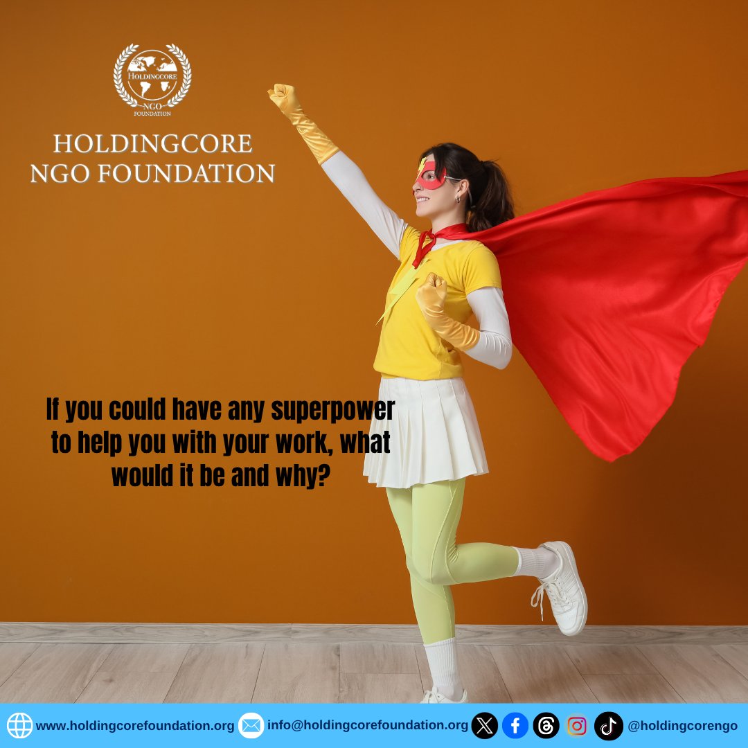 Holdingcorengo's tweet image. Tell us your dream superpower and how you’d use it in the comments below!

#WorkLife #OfficeHumor #DreamBig #CareerGoals #HoldingcoreEMPFoundation