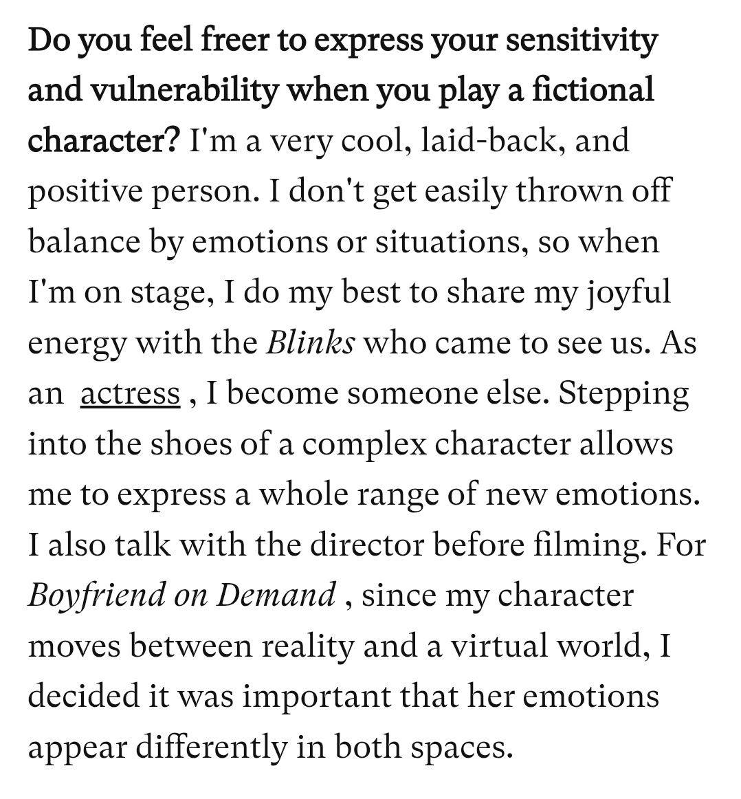 Jisoo: "I'm a very cool, laid-back, and positive person."